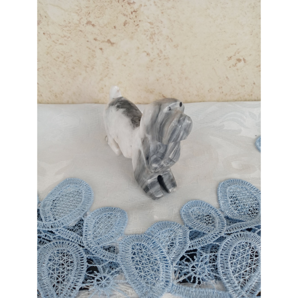 Hand Carved Marble/Onyx Dog Figurine Cocker Spaniel - Picture 1 of 7